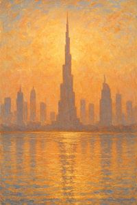 Dubai Sonnenaufgang Impression - Burj Khalifa Reflexionen