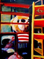 Behind the bookshelf