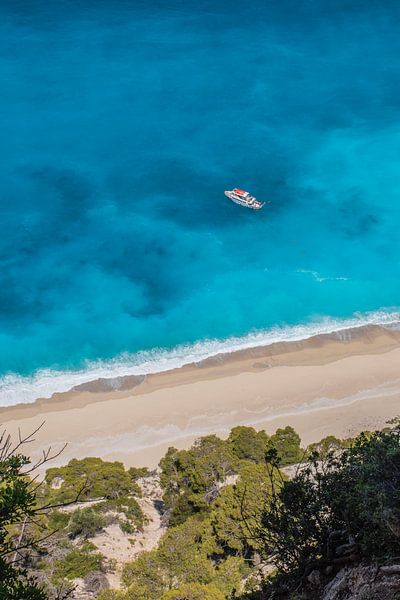 Strand op Lefkas Griekenland van Bianca Kramer