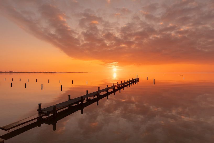 Beautiful sunset over a jetty on the IJsselmeer by KB Design & Photography (Karen Brouwer)