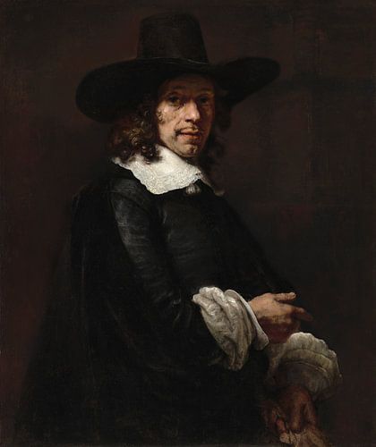 Rembrandt van Rijn, Portret van een heer met hoge hoed en handschoenen, ca. 1658