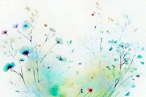 Japanische Blumenwiese in Traum Farben