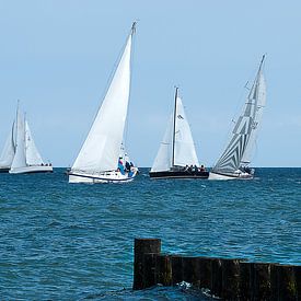 Bateaux à voile devant la Bune sur Pa. Wowitto