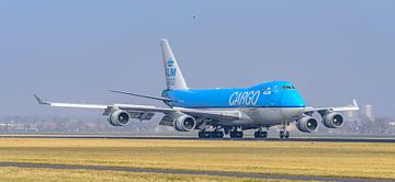 Atterrissage du Boeing 747-400ERF Orange de KLM Cargo. sur Jaap van den Berg