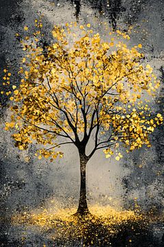Abstracte gouden boom op achtergrond van Imperial Art House