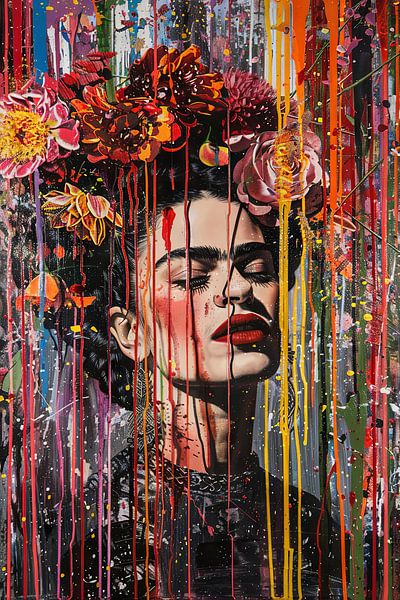 Frida - Abstract bloemenportret van Poster Art Shop