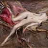 Giovanni Boldini - Femme nue sur coussin rose sur Peter Balan
