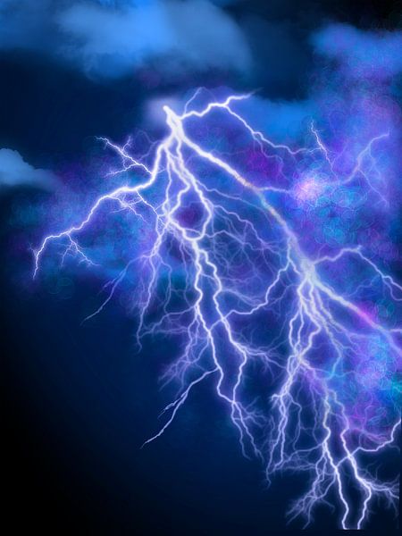 Thunder and lightning in the night by Felicia Lyin