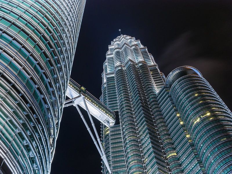 Petronas Towers in Kuala Lumpur by night by Shanti Hesse