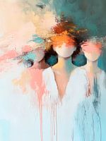 Figurative Abstraktion in warmen Pastellfarben