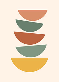 Five stacked semicircles in warm earthy gradient color palette by Adam Khabibi