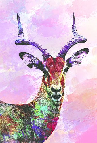 Gazellen Abstract in Roze Kleuren