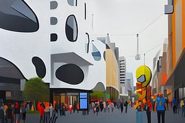 The Hague city centre as a photo painting