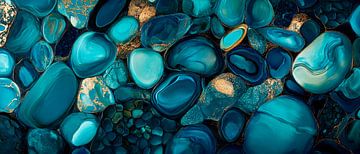 Blauwe stenen - Elegante textuur van Poster Art Shop