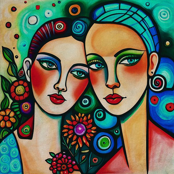 Zwillingsschwestern schauen dich direkt an Nr. 5 von Jan Keteleer