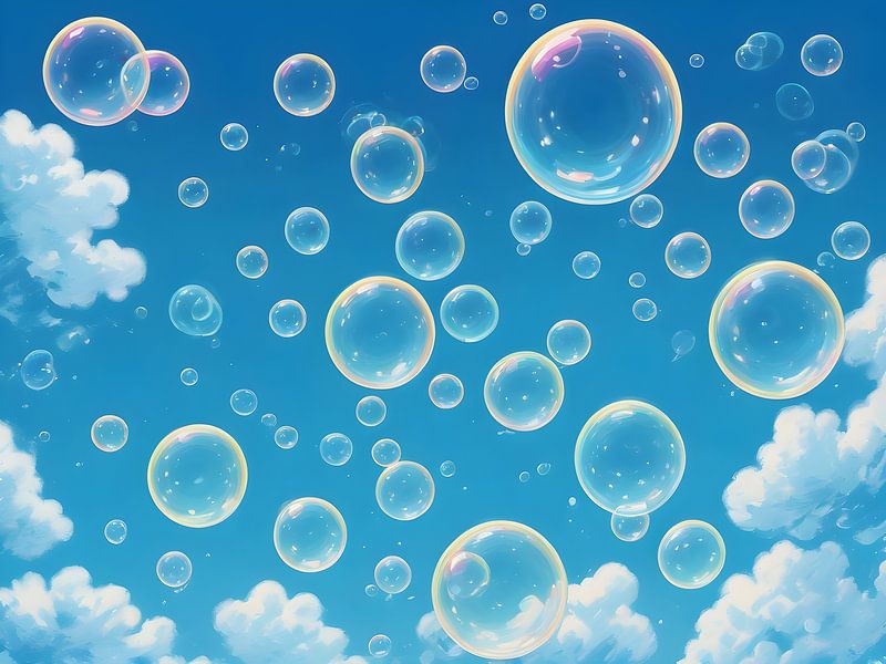 Light and air caught in soap bubbles by Bart Veeken