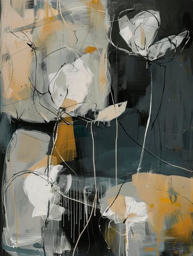 Modernes abstraktes Botanical in warmen Farben