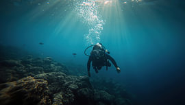 Divers underwater by Bo Valentino