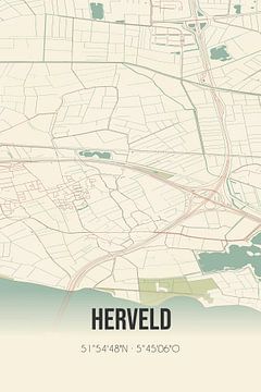 Vintage landkaart van Herveld (Gelderland) van Rezona