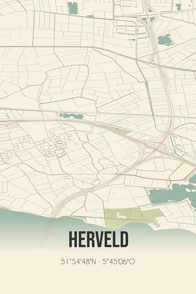 Vintage map of Herveld (Gelderland) by Prints of Place