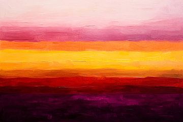 Abstracte zonsondergang in warme tinten van Art & Soul Creations