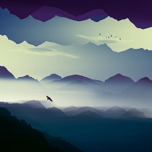 Abstrakte Berglandschaft