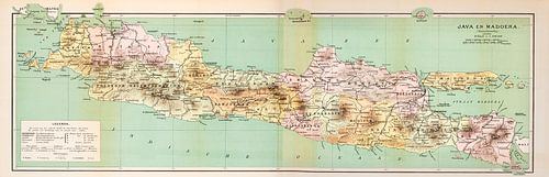 Vintage kaart Java en Madura