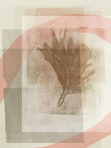 Abstract organic minimalist wall art in beige tones by Dina Dankers