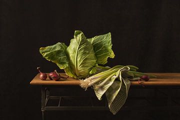 Still life oxheart cabbage by Monique van Velzen
