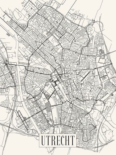 Stadskaart Utrecht - Stad - Lichte variant - Utrecht Plattegrond van Locus Studio