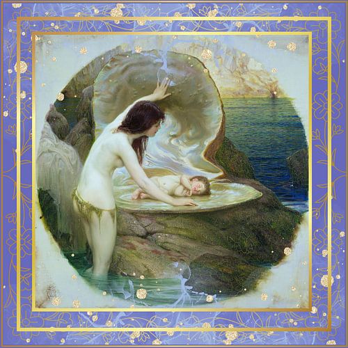 Eerste geremasterde versie van A Water Baby door Herbert James Draper