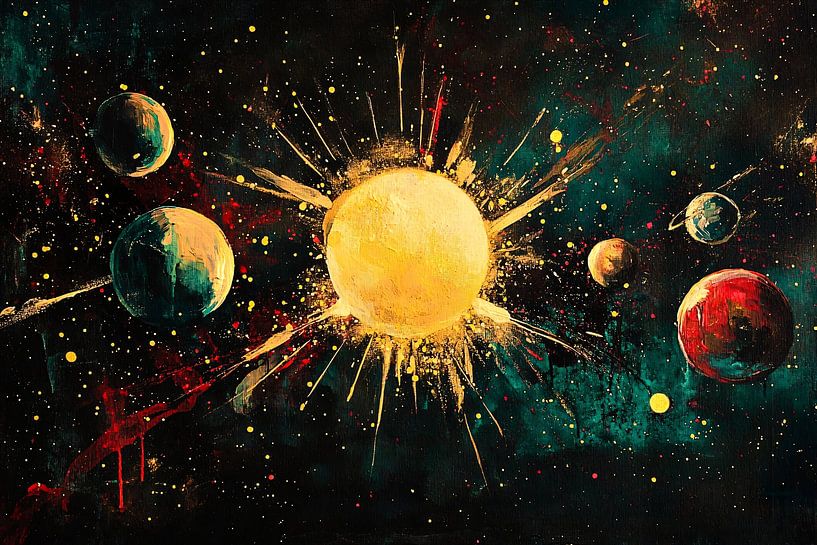 Abstract universum met planeten van Imperial Art House