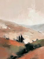 Abstract landschap in neutrale tinten, Japandi stijl