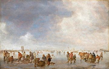 Winterscène op het ijs, Jan van Goyen