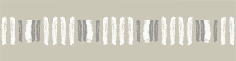 Scandinavian Brushstrokes Panoramic Painting Grey by Mad Dog Art