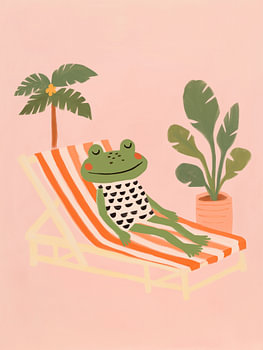 Entspannter Sommerfrosch – Verspieltes tropisches Tier