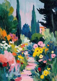 Blumenpfad im Garten im Stil von Matisse von Niklas Maximilian