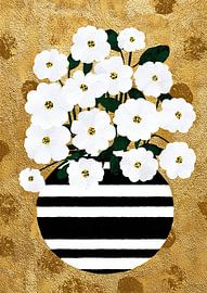 Elegant White Flowers with Gold