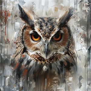 Abstract portret van een uil