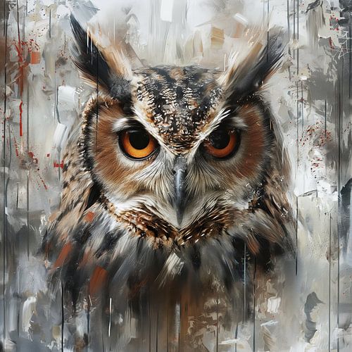 Abstract portret van een uil