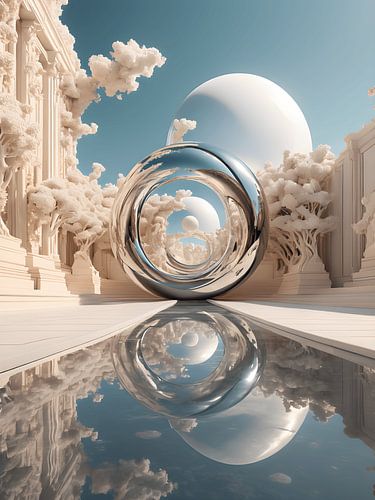 Surrealisme landschap futuristisch
