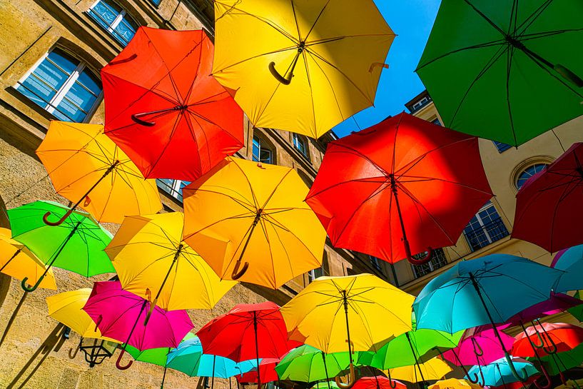 Gekleurde paraplu's van Ivo de Rooij