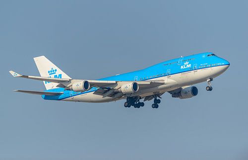 Landende KLM Boeing 747-400M.