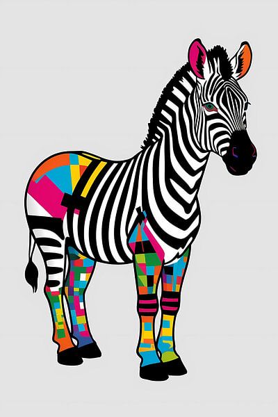 Zèbre coloré style pop art par Imperial Art House