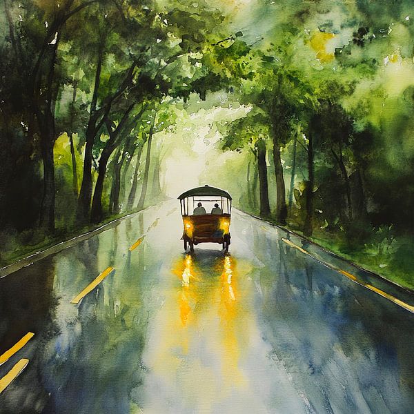 Drive through the rainy forest by Poster Art Shop