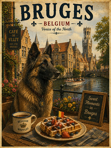 Belgische herdershond in Brugge
