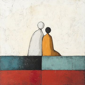 Stilte Kunst | Gestileerde Vrienden Canvas van Zen en Meer