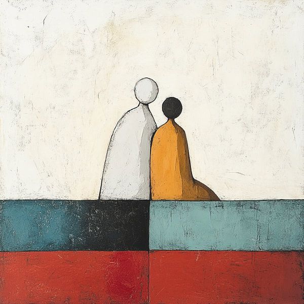 Stilte Kunst | Gestileerde Vrienden Canvas van Zen en Meer