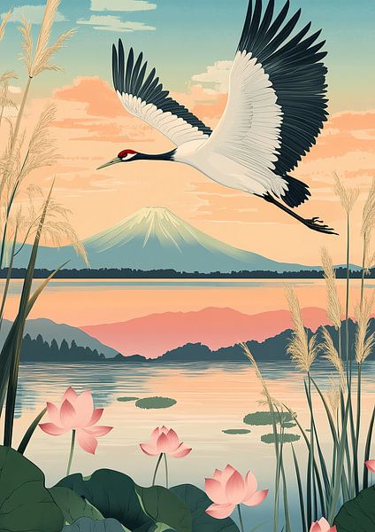 Japanese art print "Grace towards the sky" by Niklas Maximilian