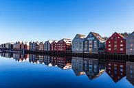 View of colourful houses by the river Nidelva in the city of Trondheim by Rico Ködder thumbnail